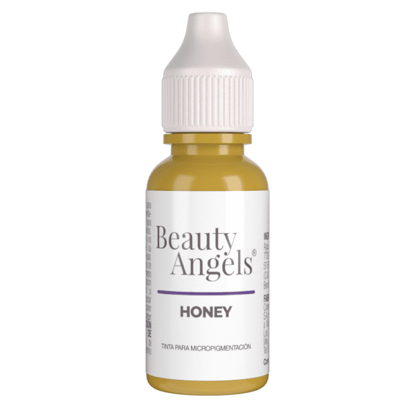 Honey es un corrector inorgánico cálido, especialmente formulado para micropigmentación con máquina. Ideal para cubrir tonos violetas, este pigmento puede mezclarse con otros colores para lograr tonos más claros.